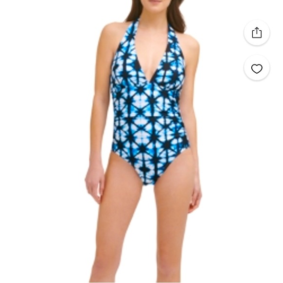 Tommy Hilfiger STAR TIE DYE Printed Halter One-Piece Swimsuit - Picture 3 of 3